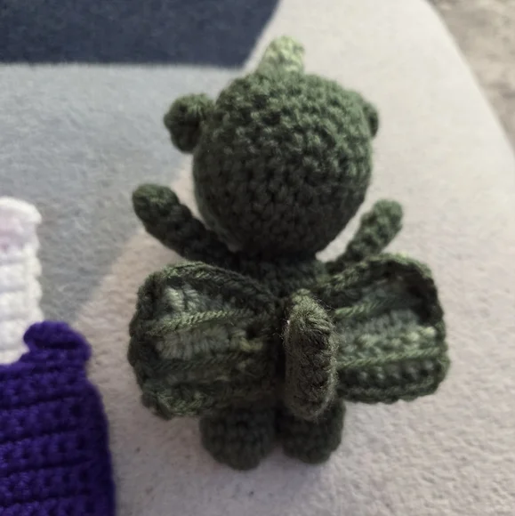 Handmade Castle and Dragon Crochet Set - Purple, Pink, Green - Picture 2 of 5